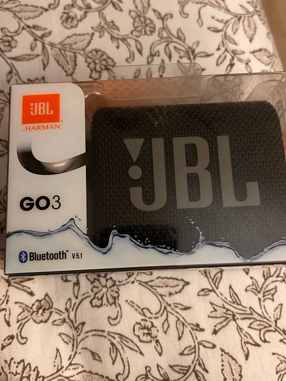 JBL GO 3 Portable Bluetooth Speaker in Black and Orange